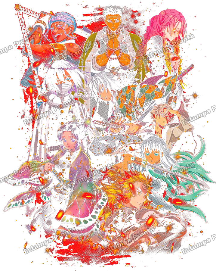 Arte Hashiras Demon Slayer para estampar